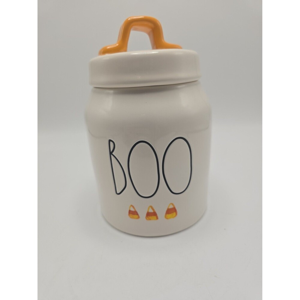 Rae Dunn Cannister "BOO" with Candy Corn Halloween